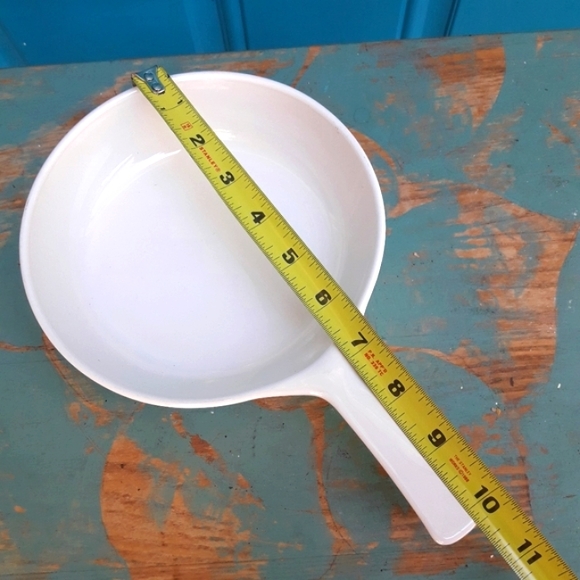 Frying Pan Corning Ware White Pattern Glass Pearl Microwave Mini Cookware 7 inch - Picture 5 of 13